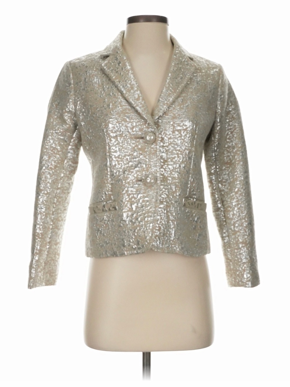 J. Crew Silver Sequin Blazer Jacket